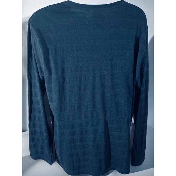 PX Clothing Harper Long Sleeve Henley 3 Button Navy Blue Heather Cotton NEW XXL - Picture 7 of 9